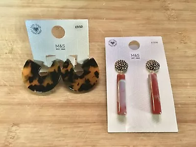 NEW BNWT - RRP:£22.00 - M&S Gorgeous Large Drop Earrings Marks And Spencer • £8.95