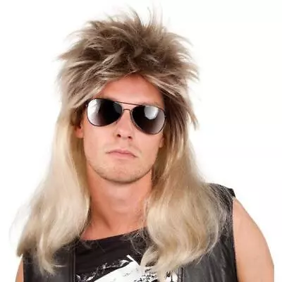 Boland 80s Mullet Wig Adult Men's Pop Rocker Fancy Dress Costume Accessory • £11.49