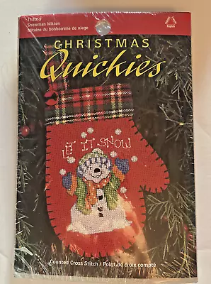 Christmas Quickies - Counted Cross Stitch Kit - Snowman Mitten Ornament 113019 • $9.99