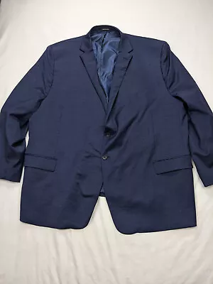 Awearness Kenneth Cole Mens Suit 56R Blazer 50x28 Pants Navy Flex Wool • $66.94