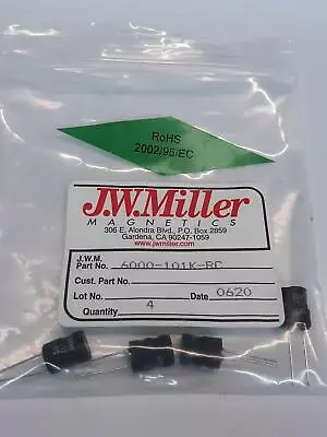 J.W. Miller 6000-101K-RC Wirewound Inductors Vertical Cylinders Lot Of 4 • $9.50