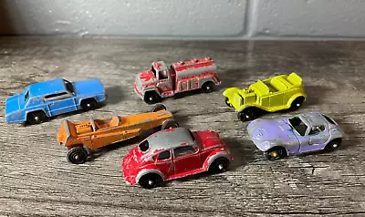 Tootsie Toys LOT Of 6 Vintage Metal VW Bug Dragster Fire Truck • $18.99