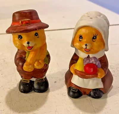 Vintage Russ Holiday Spice Pilgram Thanksgiving Salt And Pepper Shakers • $5