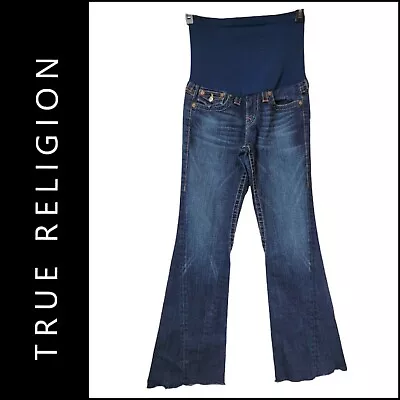 True Religion Maternity Women Bootcut Maternity Jeans Size 28 Blue • $17.20