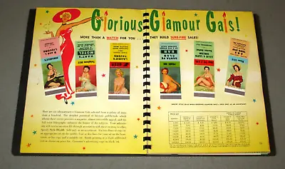 1950's SALESMAN SAMPLE-MATCH BOOK COVER-DISPLAY-PIN UP GIRLS-GAS OIL PEPSI-MOBIL • $129.99