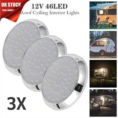 46LED Roof Ceiling Cabin Lights 12V Caravan Campervan Van Trailer Interior Lamp • £13.59