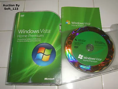 Microsoft Windows Vista Home Premium Full MS WIN 32 Bit DVD =RETAIL BOX= • $79.95