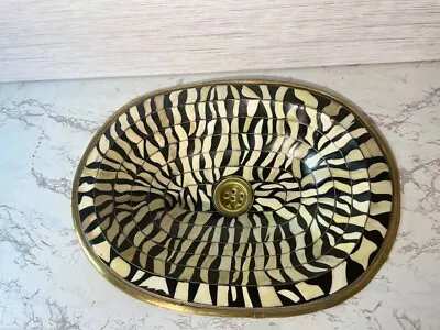 Exquisite Moroccan Artisanal Drop-In Sink: Handcrafted Luxury For Your Bathroom • $400