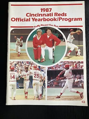 1987 CINCINNATI REDS Yearbook Manager PETE ROSE Marge SCHOTT Eric DAVIS Franco • $11.99