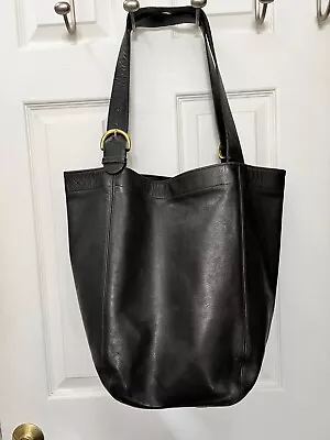 Vintage COACH XLarge Black Leather Soho Bucket Hobo Carryall Shoulder Bag #4082 • $139.95