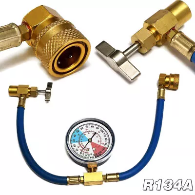 Self-Sealing Charge Hose AC Recharge Hose Kit With Gauge 1/2 Acme R134A • $15.89