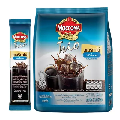 Coffee Americano Moccona Trio SUGAR FREEE Arabica Cold & Hot 2g X 27 Sachets • $21.99