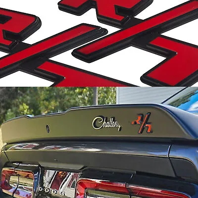 2X For RT Emblems Side Fender R/T Black Red Nameplate Badge 3D Sticker Decal • $17.99