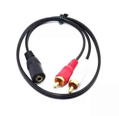 3.5mm 1/8  Female Mini Jack To 2 Male RCA Plug Adapter Convertor Audio Y Cable A • £6.97