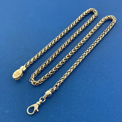 Flli Menegatti 925 Sterling Silver 18K Yellow Gold 4.0 Mm Wheat Chain Necklace • $225