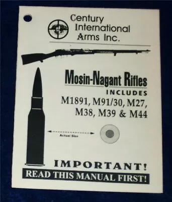 MOSIN_NAGANT RIFLES Including M1981 M91/30 M27 M38 And The M44 MANUAL • $12