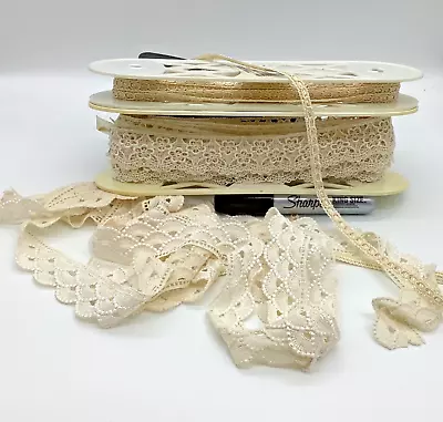 606 Vintage Ivory/Cream Lace & Remnants: Costumes Cosplay Shabby Chic Lot #1 • $20