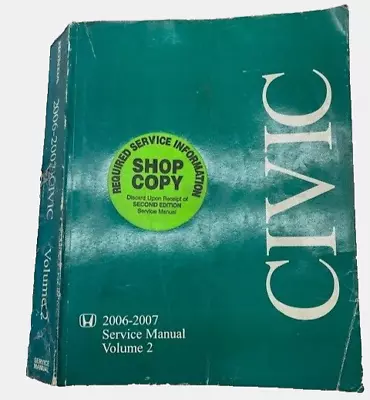 2006 2007 Honda Civic Hybrid Vol 2 Factory Shop OEM Repair Service Manual SKUT • $38.95