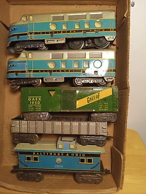Vintage Marx O Gauge Baltimore + Ohio Twin Diesels + 3 Freight Cars • $99.99