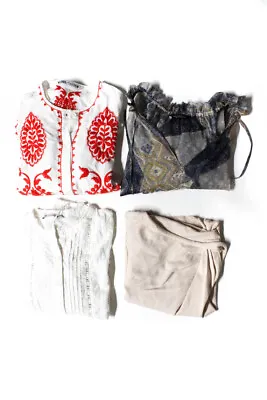 $41.99 • Buy Zara Women's Round Neck Embroidered Button Down  Blouse White Beige  Size XS Lot