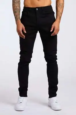 New Men Jeans Slim Fit Skinny Stretch Denim Trousers Cotton Pants Solid Color • $30.69