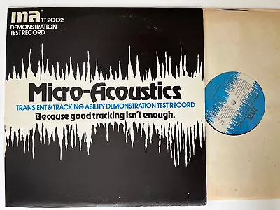 Micro-Acoustics Demonstration Record TT 2002 Cartridge Tracking Lp • $22.99