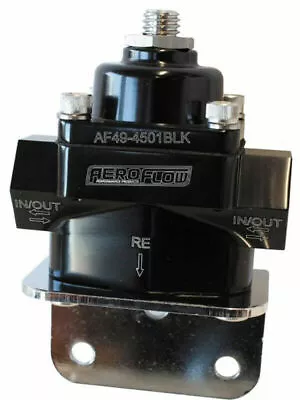 Aeroflow Bypass Fuel Pressure Regulator 4.5-9PSI -8 ORB Ports (AF49-4501BLK) • $103.88