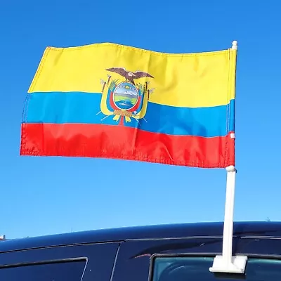 Ecuador Double-sided 2-Sided Car Window Flag 18  X 11.5  High Quality New • $12.99