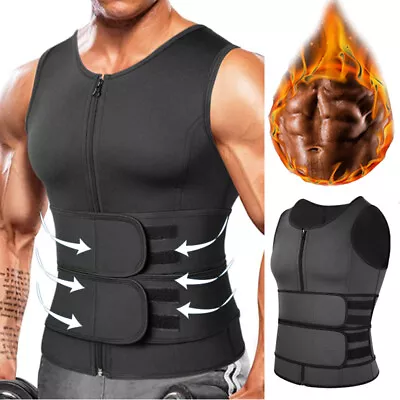 Gynecomastia Compress Tank Top Men Slimming Body Shaper Vest Athletic Sweat Belt • $10.79