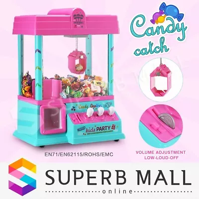 Mini Candy Grabber Carnival Claw Machine Vending Arcade Prize Game Kids Toy Pink • $79.79