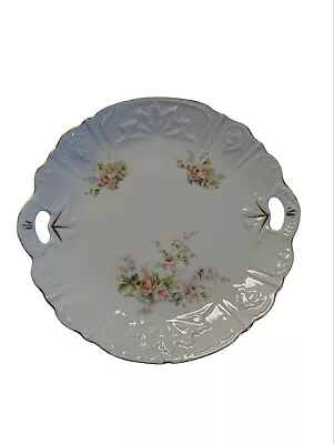 $10.99 • Buy Vintage Double Handled 10” Cake Plate Wildflowers 