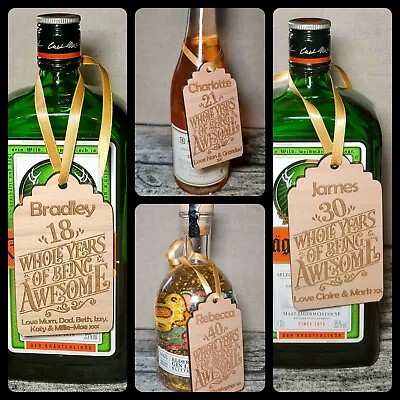 Personalised 18th Birthday Gift Tag Bottle Alcohol Keepsake 21st 30th 40th 50th • £4.99