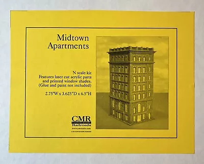 CMR Custom Model Railroads Kit Midtown Apartments N Scale NOS GREAT DEAL!! • $59.99