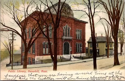 Postcard Public Library In Haverhill Massachusetts • $8