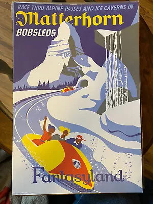 Disneyland Matterhorn Bobsleds Fantasyland Attraction Art Poster • $7