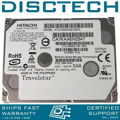 NEW Hitachi 08K1534 1.8  30GB 5th GEN IPOD PATA IDE ZIF (ATA-6) Hard Drive • $22