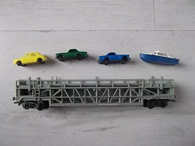 Triang OO Gauge Car Transporter Wagon With Minix Vehicles • £0.99