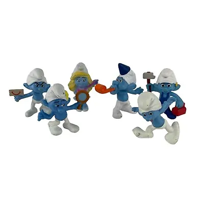 McDonalds Smurfs Happy Meal Toy Lot Hefty Smurfette Clumsy Vanity Grouchy Party • $5.99