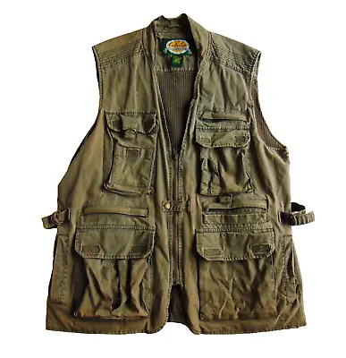 Cabela's 56835 Men's Large Fly Fishing Vest Zip Front Multiple Pockets Pockets • $16.95