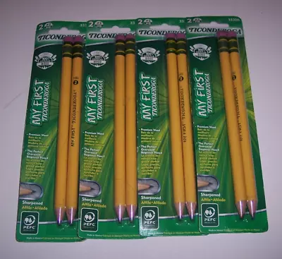 8 Dixon My First Ticonderoga #2 Pencils With Erasers Pre-Sharpened 33306 C6 • $11.99