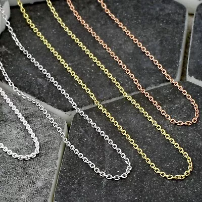925 Sterling Silver Thin Rolo Cable Chain Necklace Rose Gold/Gold Plated Rhodium • $9.99