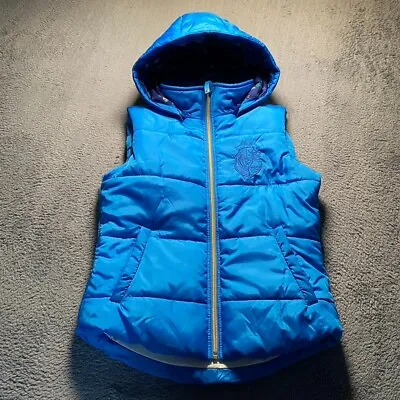 Musto Gilet Womens Uk 10 Padded Blue With Detachable Hood • £22