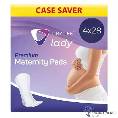 Drylife Lady Premium Absorbent Anatomical Shaped Maternity Pad - 4 Packs Of 28 • £30.99