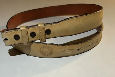 Rios Of Mercedes Bootmaker Leather Belt Charlie Russell Riders Size 34 Cream/Tan • $65