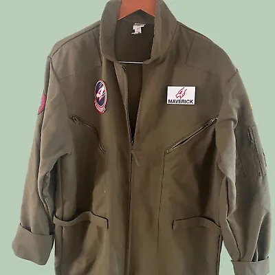 Paramount Top Gun Maverick Goose Mens XL Green Full Length Jumpsuit Costume • $24.88