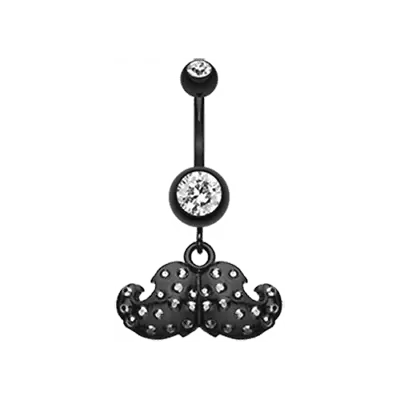 Glam Mustache Belly Button Ring • $16.99