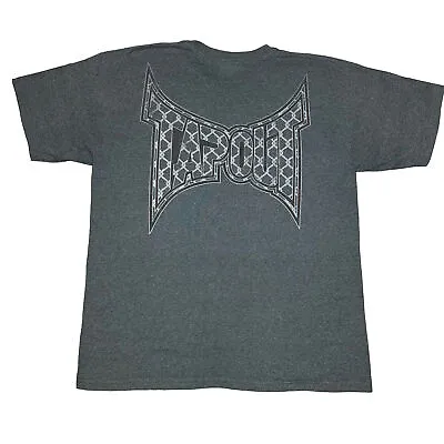 Tapout Men’s MMA UFC Graphic Print T-shirt Gray Size L SPELLOUT Y2K Large Skater • $28.88