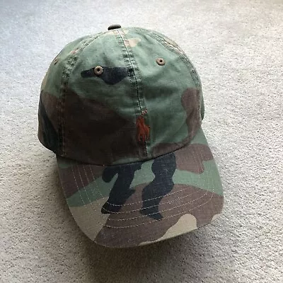 Ralph Lauren Polo Men’s Cotton Camo Adjustable 6 Panel Cap Green Brown One Size • £36