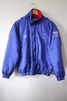 RUNBIRD MIZUNO Kanazawagakuin University Vintage Track Jacket Blue Hooded Zip • $22.99