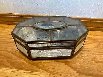 Vintage Brass Mirrored Jewelry Box • $18